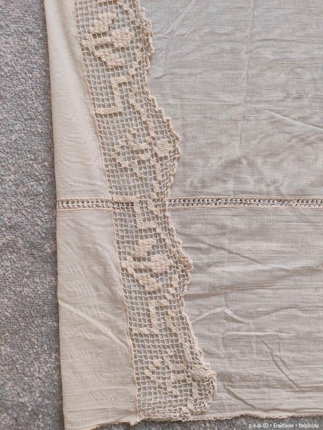 Антикварная филейная вышивка по сетке