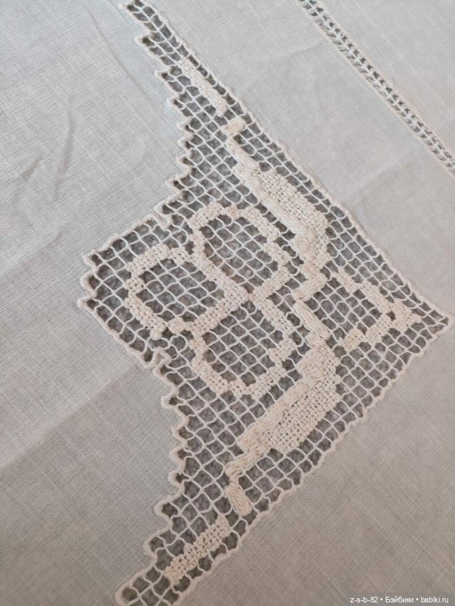 Антикварная филейная вышивка по сетке (фото 7)