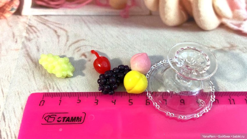 Ваза с фруктами — Кукольная миниатюра и румбокс (фото 3)