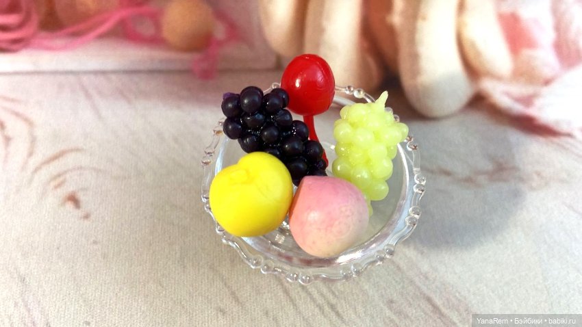 Ваза с фруктами — Кукольная миниатюра и румбокс (фото 2)