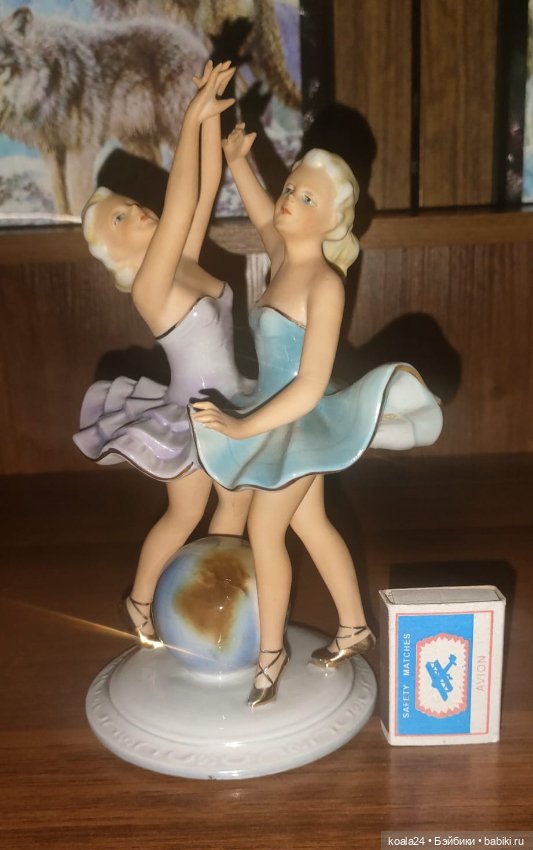 Статуэтка Германия Девушки. Балерины. Глобус . Wallendorf Fasold & Stauch Фасольд и Штаух (фото 4)