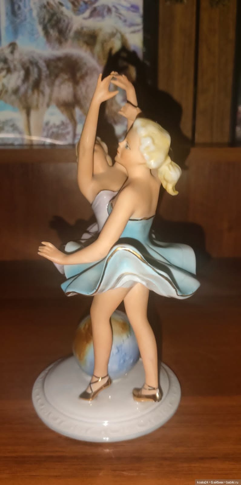 Статуэтка Германия Девушки. Балерины. Глобус . Wallendorf Fasold & Stauch Фасольд и Штаух (фото 3)