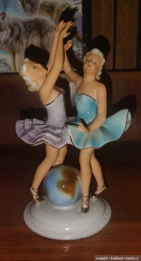 Статуэтка Германия Девушки. Балерины. Глобус . Wallendorf Fasold & Stauch Фасольд и Штаух