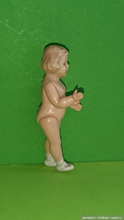 Целлулоидная куколка Schildkrot, редкая, с рельефными волосами, высота 8,5 см (фото 4)