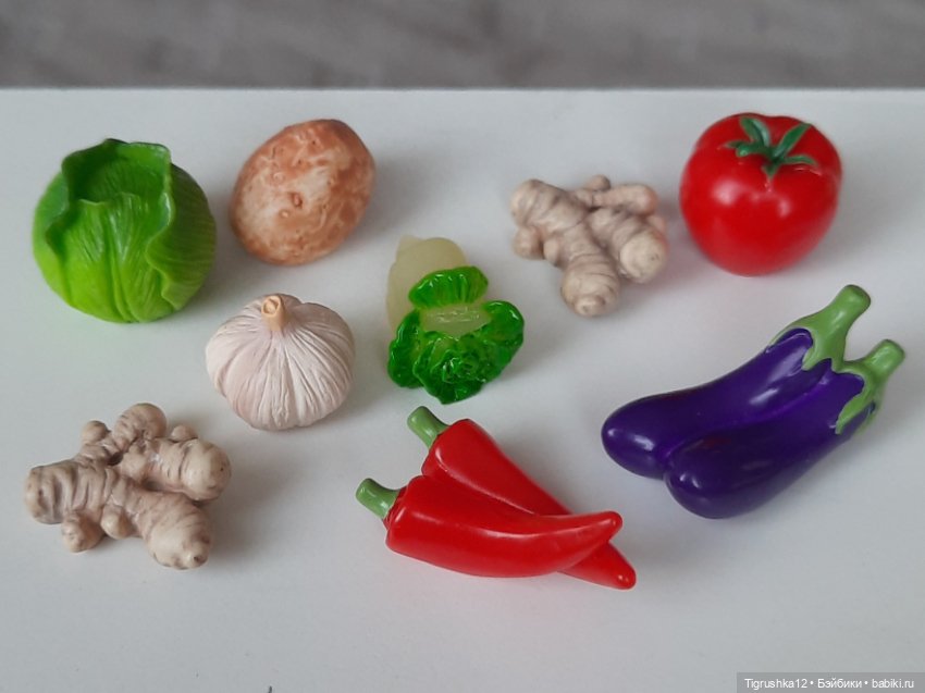 Набор овощей в кукольный домик