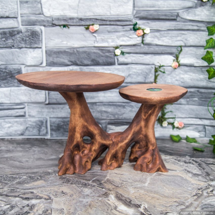 Стол Ведьмочки 2х- ярусный, с эпоксидкой (фото 4)