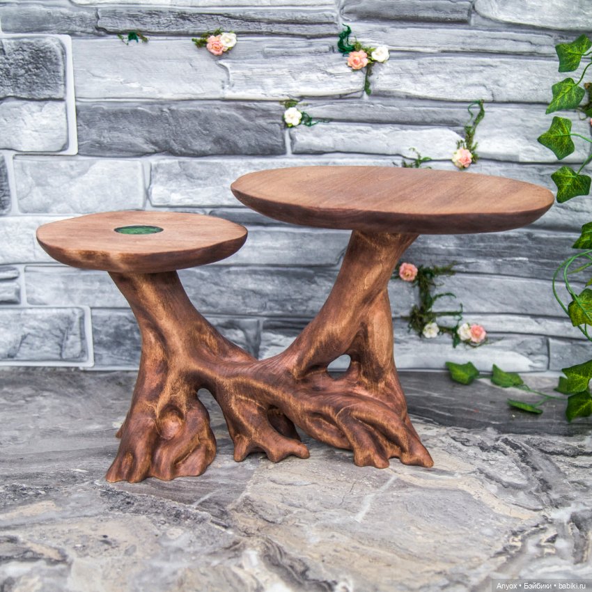 Стол Ведьмочки 2х- ярусный, с эпоксидкой (фото 2)