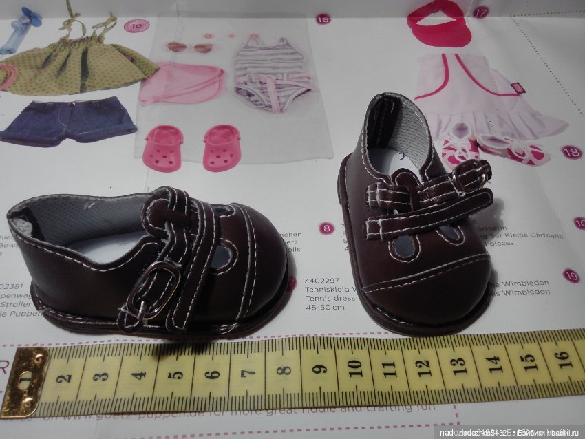 Коричневые туфли для Gotz, Готц, Journey Girls, American Girl и др. (3) (фото 4)
