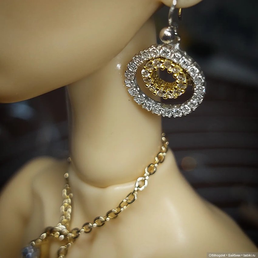Серьги с цирконием — Аксессуары для BJD (фото 6)