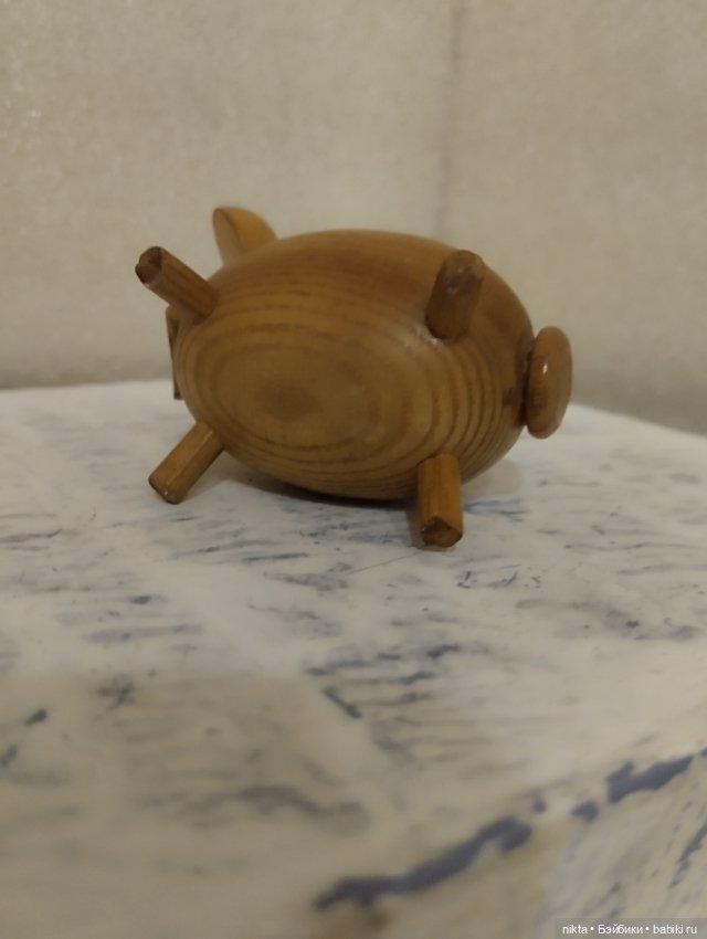Деревянная игрушка СССР Поросёнок маленький (фото 7)