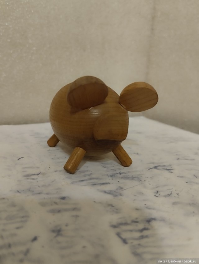 Деревянная игрушка СССР Поросёнок маленький (фото 3)
