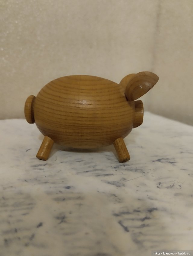 Деревянная игрушка СССР Поросёнок маленький (фото 4)