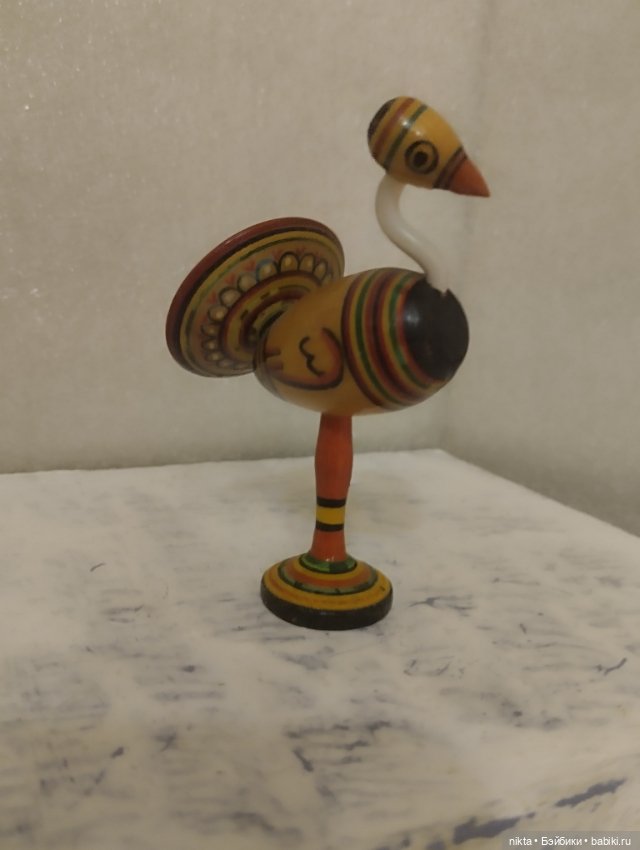 Деревянная игрушка СССР Страус (фото 2)