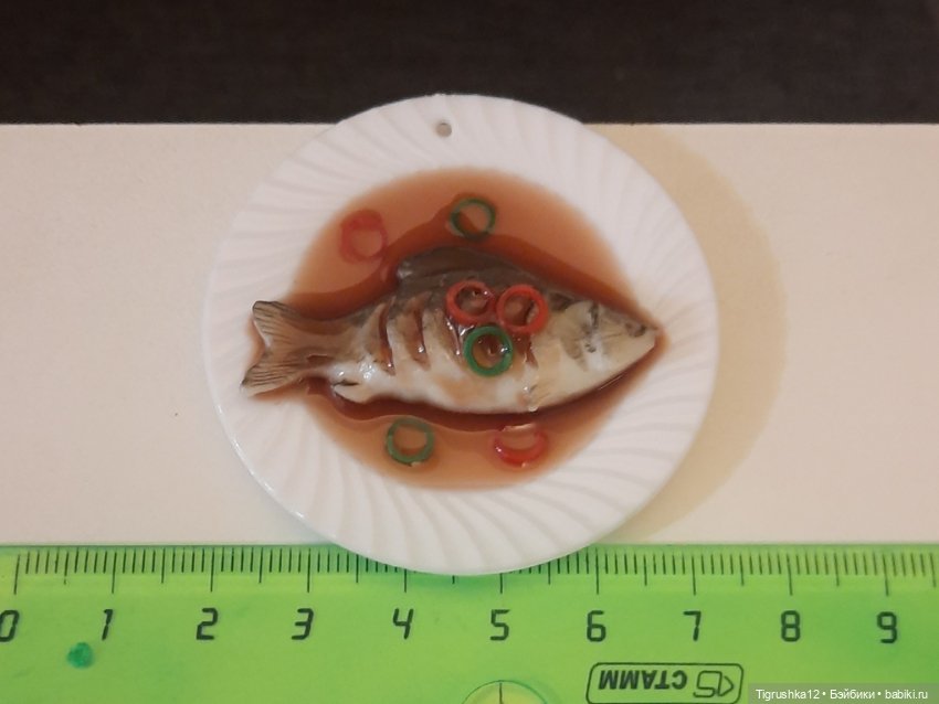 Тарелка с рыбкой — Миниатюра для кукол (фото 4)