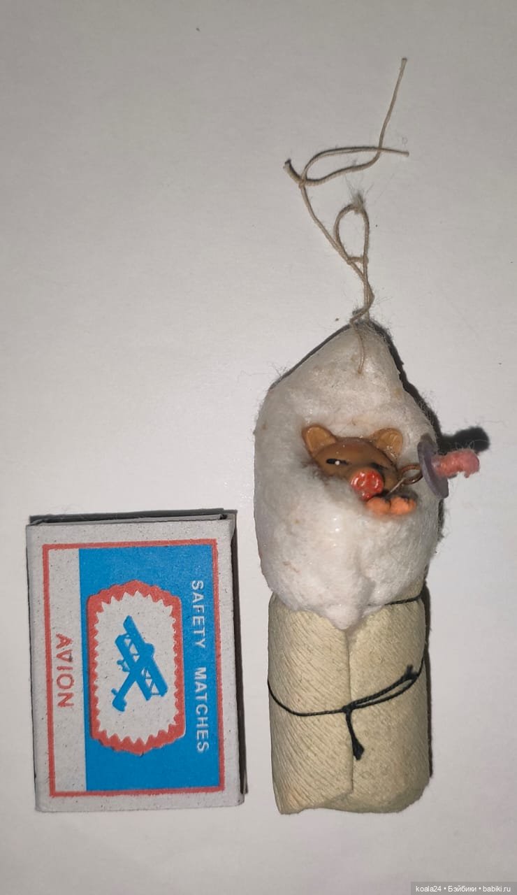 Ёлочная игрушка. Поросенок в конверте, с соской (фото 3)