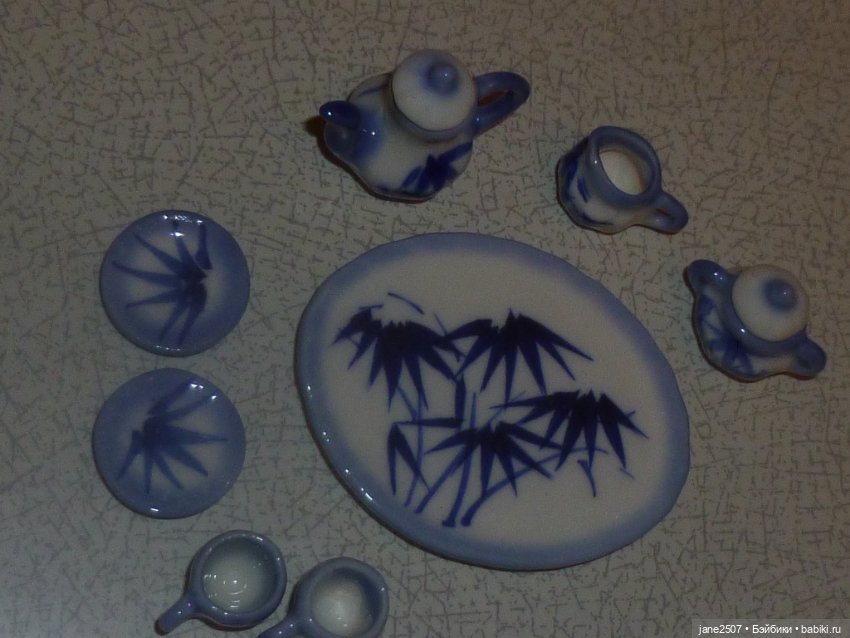 Набор керамической посуды для Барби, Момоко, Poppy Parker и других кукол 12 дюймов (в масштабе 1/6) (фото 4)