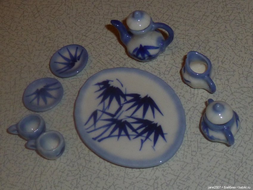 Набор керамической посуды для Барби, Момоко, Poppy Parker и других кукол 12 дюймов (в масштабе 1/6) (фото 5)