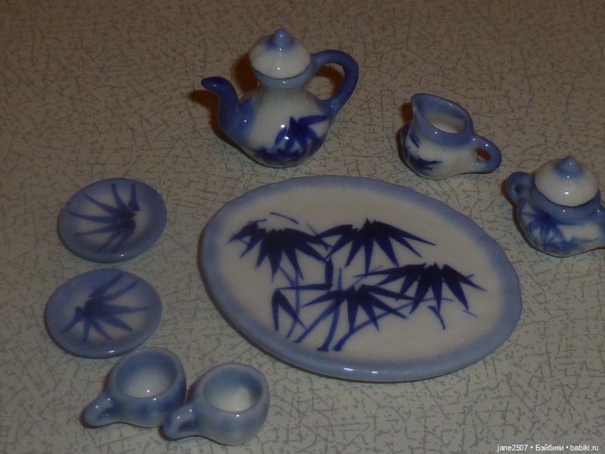 Набор керамической посуды для Барби, Момоко, Poppy Parker и других кукол 12 дюймов (в масштабе 1/6) (фото 3)