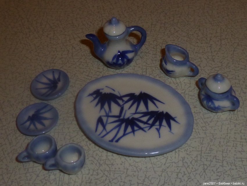 Набор керамической посуды для Барби, Момоко, Poppy Parker и других кукол 12 дюймов (в масштабе 1/6) (фото 2)