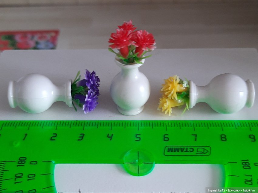 Вазочки с цветами — Миниатюра для кукол (фото 6)