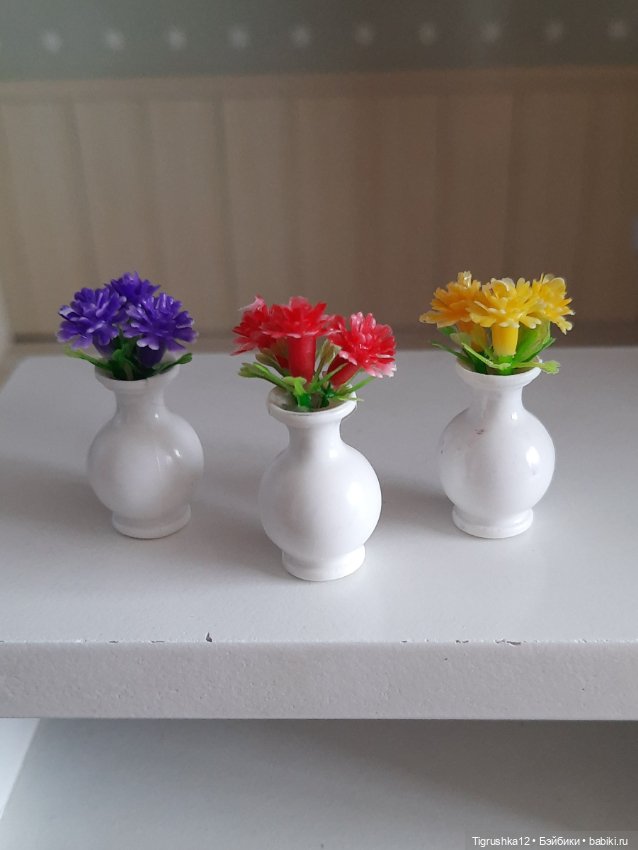 Вазочки с цветами — Миниатюра для кукол (фото 4)