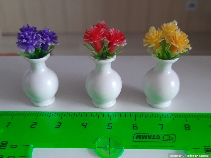 Вазочки с цветами — Миниатюра для кукол (фото 5)