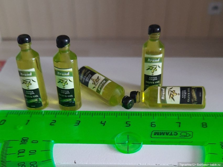 Бутылочки оливкого масла — Миниатюра для кукол (фото 7)