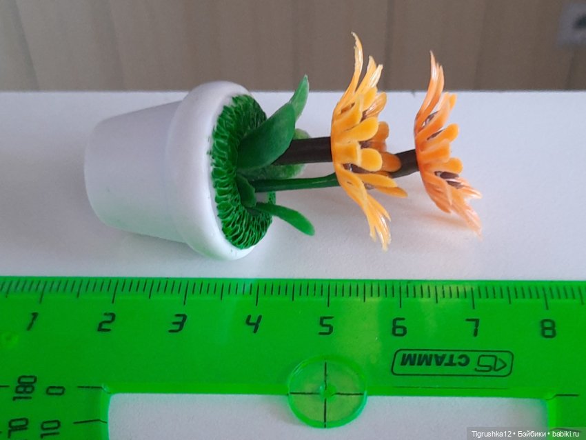 Цветы в горшочке — Миниатюра для кукол (фото 5)