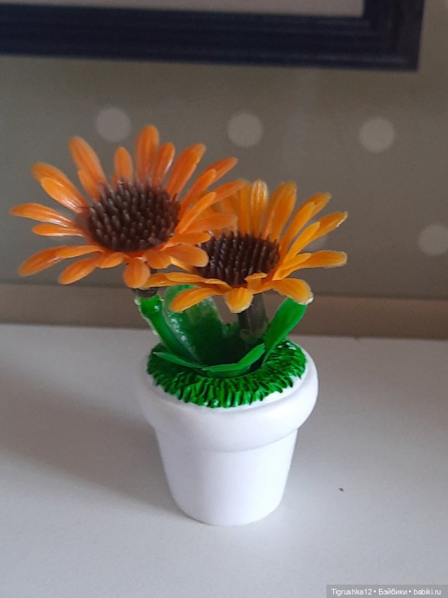 Цветы в горшочке — Миниатюра для кукол (фото 3)