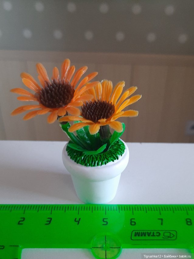 Цветы в горшочке — Миниатюра для кукол (фото 4)