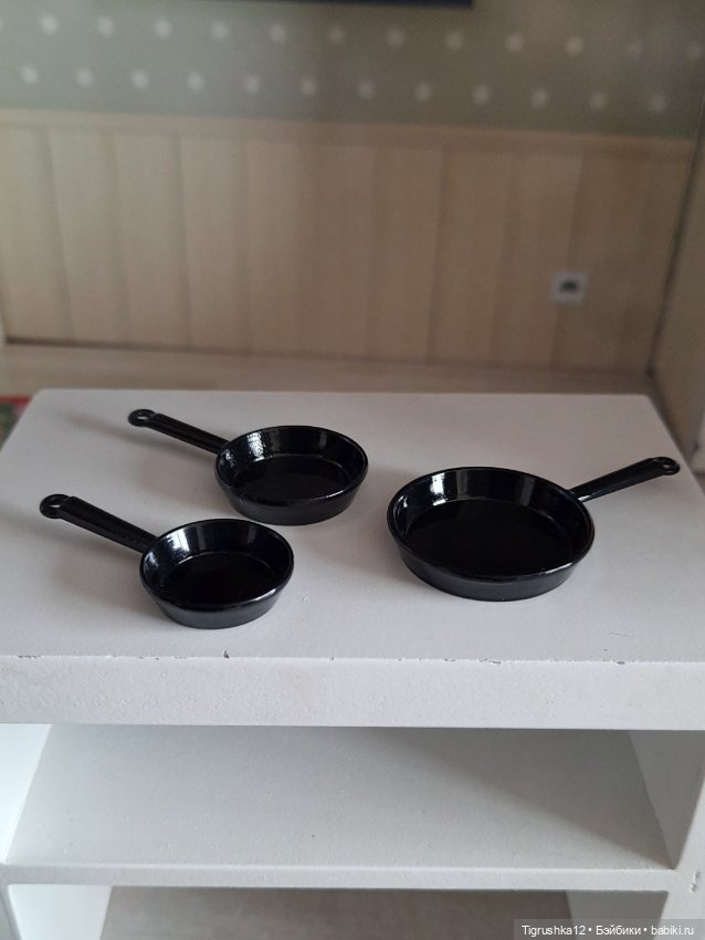 Набор сковородок #3 — Миниатюра для кукол (фото 5)