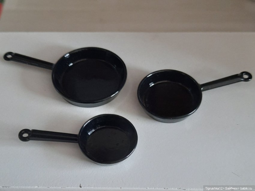 Набор сковородок #3 — Миниатюра для кукол (фото 8)