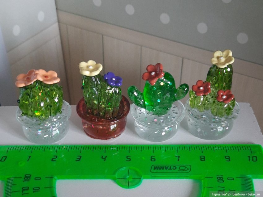 Кактусы в горшочках — Кукольная миниатюра и румбокс (фото 5)