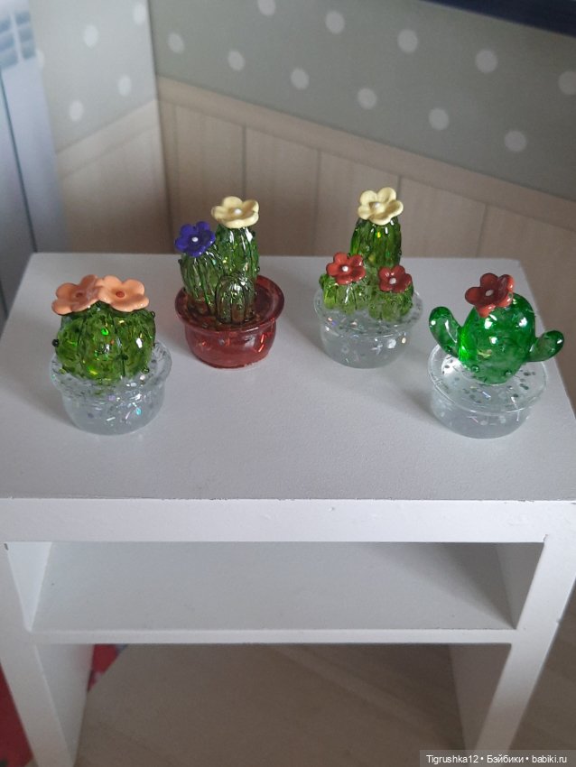 Кактусы в горшочках — Кукольная миниатюра и румбокс (фото 4)