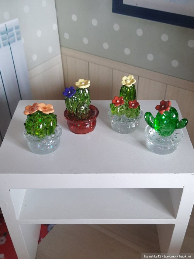 Кактусы в горшочках — Кукольная миниатюра и румбокс (фото 2)