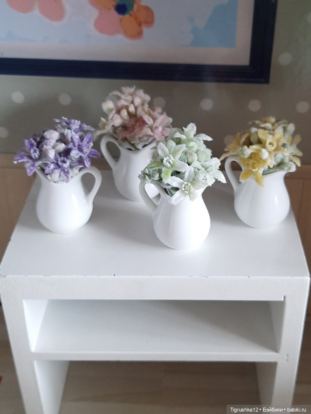 Цветы в кувшинах — Миниатюра для кукол (фото 2)