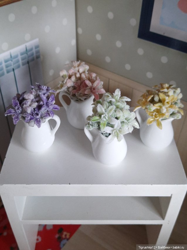 Цветы в кувшинах — Миниатюра для кукол (фото 4)