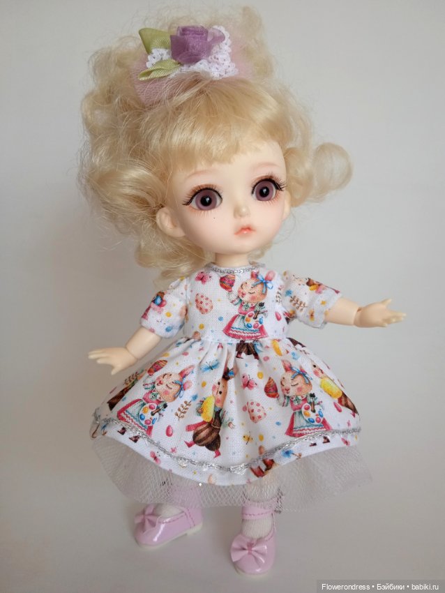 Нарядное платье к Пасхе на куклу формата Лати (фото 3)