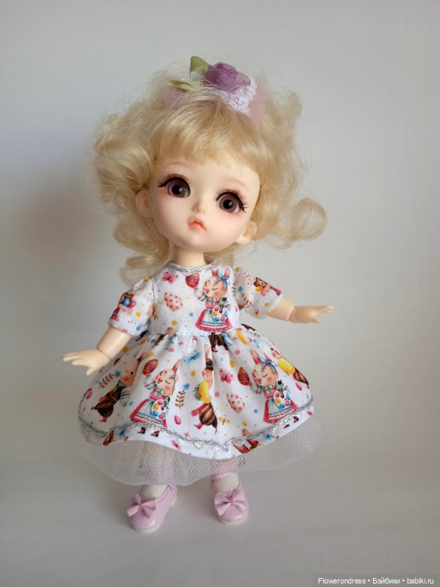 Нарядное платье к Пасхе на куклу формата Лати (фото 2)