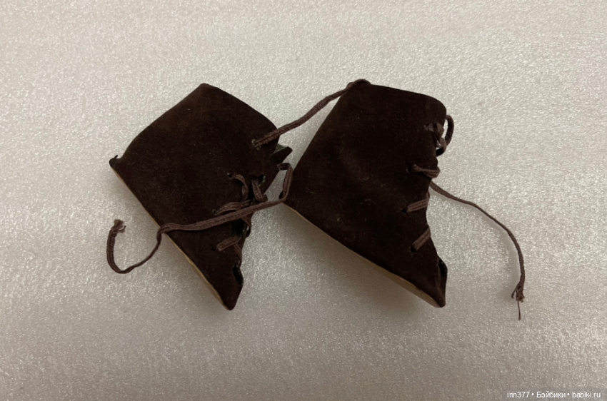 Замшевые ботиночки для антикварной или винтажной куклы (фото 4)