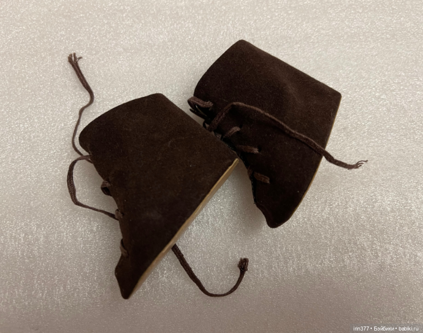 Замшевые ботиночки для антикварной или винтажной куклы (фото 3)