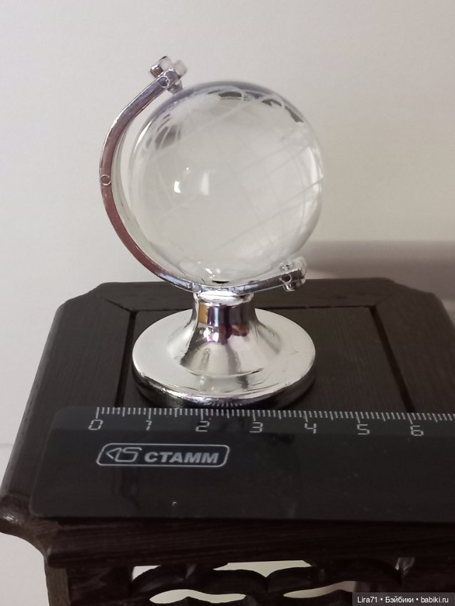 Глобус из стекла — Миниатюра для кукол (фото 3)