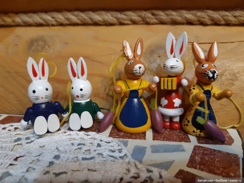 Зайчики дерево ,Германия — Миниатюра для кукол (фото 3)