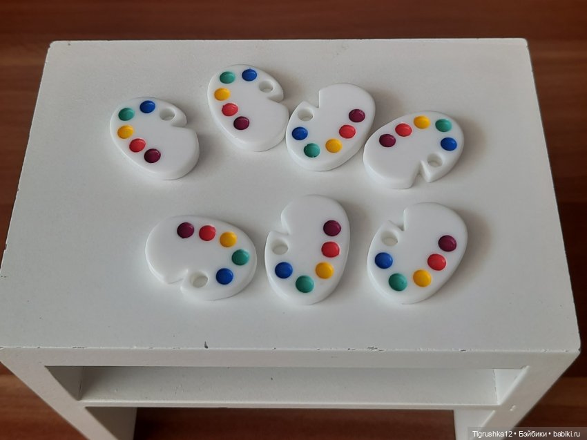 Палитра с красками — Миниатюра для кукол (фото 3)