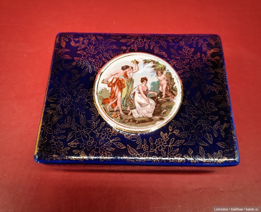 Шкатулка Галантная пара Кобальт Англия (фото 2)