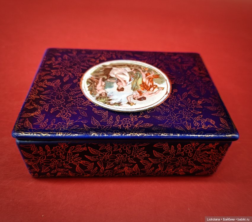 Шкатулка Галантная пара Кобальт Англия (фото 6)