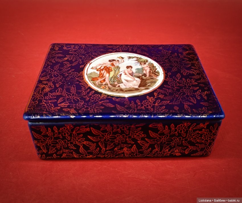 Шкатулка Галантная пара Кобальт Англия