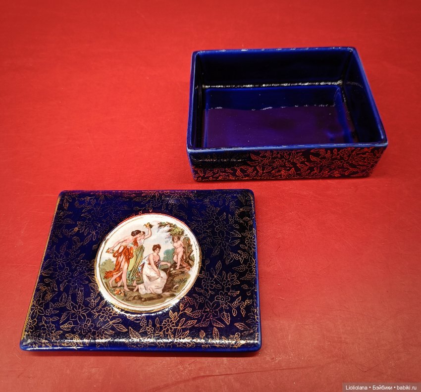Шкатулка Галантная пара Кобальт Англия (фото 3)