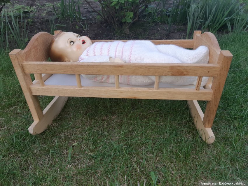 Кроватка люлька дерево — Кукольная мебель (фото 3)