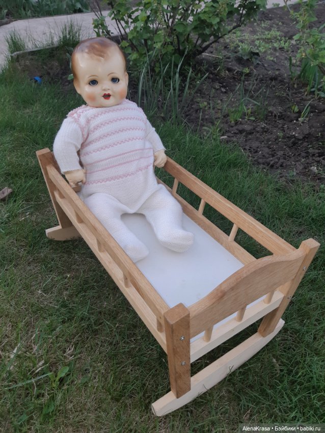 Кроватка люлька дерево — Кукольная мебель (фото 5)